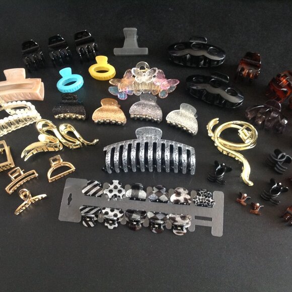 Retro Lot of 47 Hair Claws - Picture 1 of 8